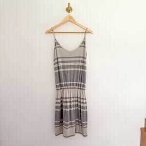 NWT JAMES PERSE Sleeveless Striped Scoop Neck Dress Gray 4